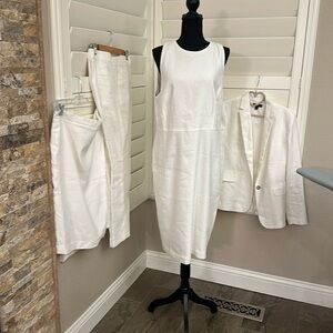 Ann Taylor White Midi Dress